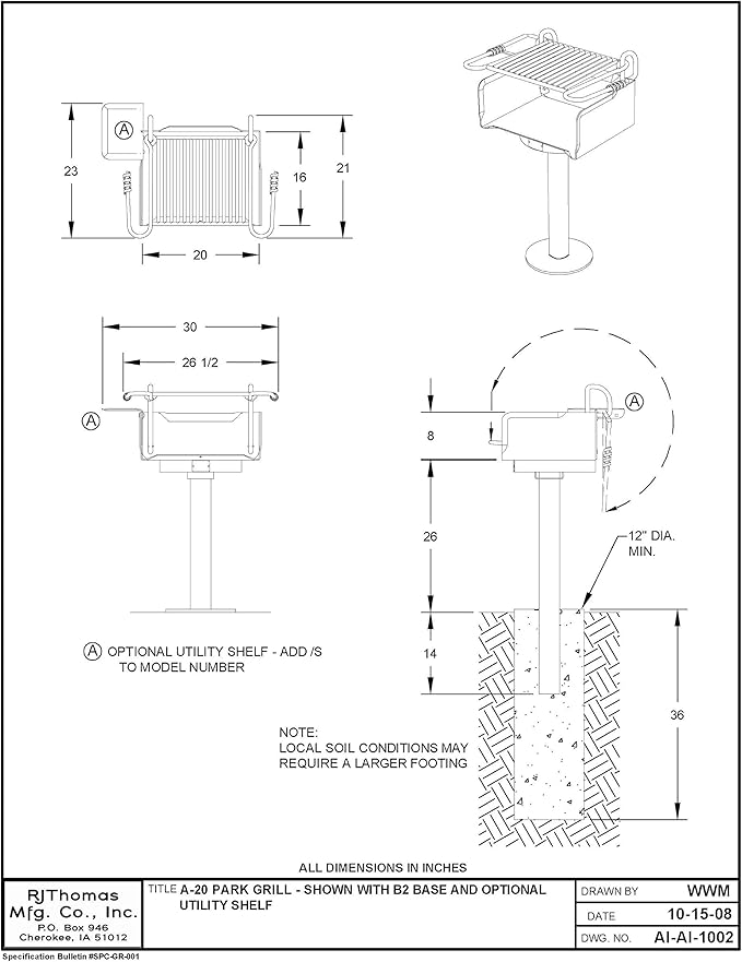 Pilot Rock A-Series Commercial Charcoal Grill - Made in USA
