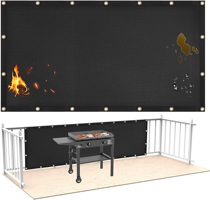 3'x6' Fireproof Heat Shield for Wall Behind Grill Protect Deck Fence from Grill Heat, Heat Shield for Wood Stove, Stove Wall Protector Fridge, BBQ Grill Mat Accessories Compatible with Blackstone