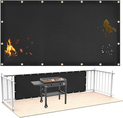 3'x6' Fireproof Heat Shield for Wall Behind Grill Protect Deck Fence from Grill Heat, Heat Shield for Wood Stove, Stove Wall Protector Fridge, BBQ Grill Mat Accessories Compatible with Blackstone