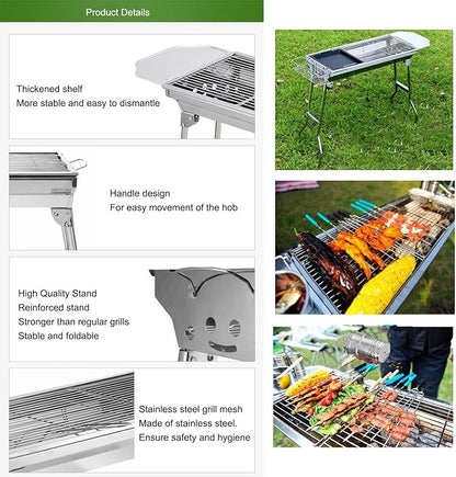 DONGXIAO Charcoal barbecue,barbeque grill,barbecues,BBQ Grill,Outdoor Stainless Steel BBQ Grill,BBQ Charcoal Grill,Portable Folding BBQ Grill