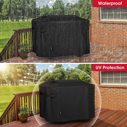 Unicook Griddle Cover Compatible with Weber 28 Inch Gas Griddle, 55" Grill Cover Compared to Weber 7771, Heavy Duty Waterproof 3 Burner Flat Top BBQ Protector with Hood, All Weather Protection, Black
