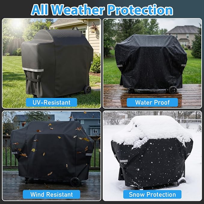 Utheer 600D Waterproof Grill Cover for Pit Boss 1600 Series | Fits Navigator 1600M PB1600M PB1600CST PB1600CS2 PB1600 Elite, Replaces 40455, No Need to Fold Side Shelf