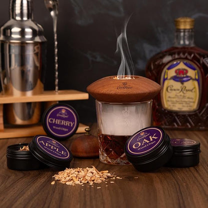 Crown Royal Cocktail Smoking Kit – 10-Piece Smoker Set for Whiskey & Cocktails with Torch, Wood Chips, Smoker Lid, Glasses & Accessories – Premium Gift Set for Men, Bourbon Lovers & Home Bars