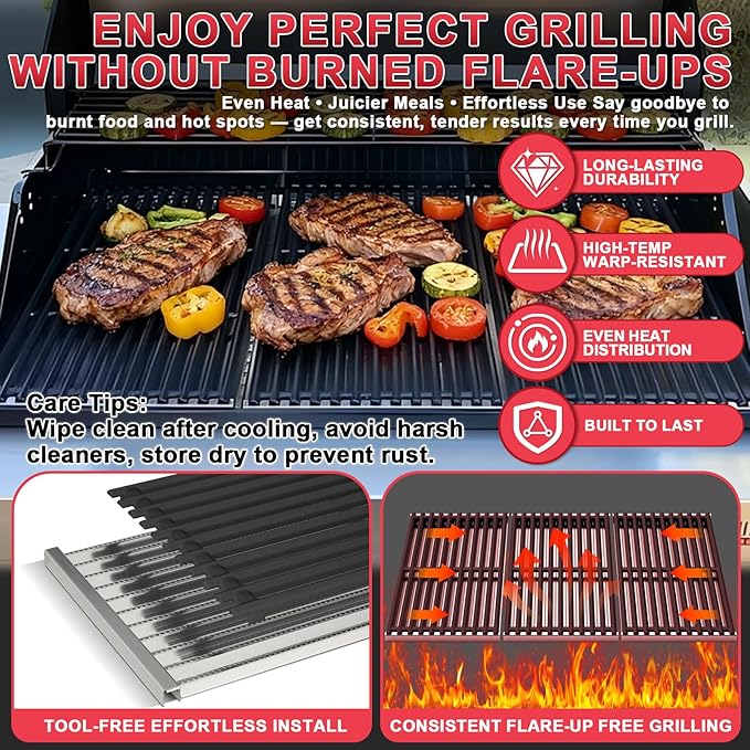Emitter Plate & Grill Grate for Charbroil Commercial 3 Burner Gas Grill Parts 463242516 463242515 463367016 466242615 466242516 466242616 463346017, Parts for Charbroil Tru Infrared G466-0025-W1 Grill