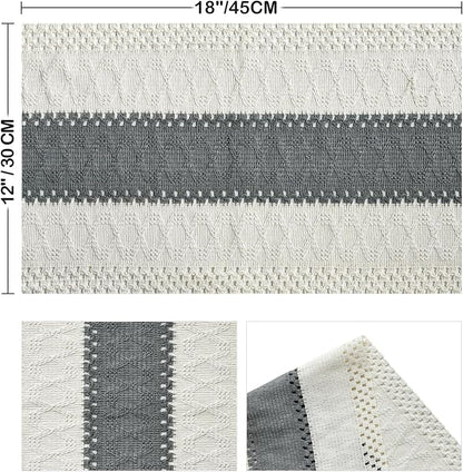Artoid Mode Dark Grey Farmhouse Rustic Placemats Set of 6,12x18 Inch Seasonal Holiday Hollow Table Mats Party Kitchen Dining Decoration