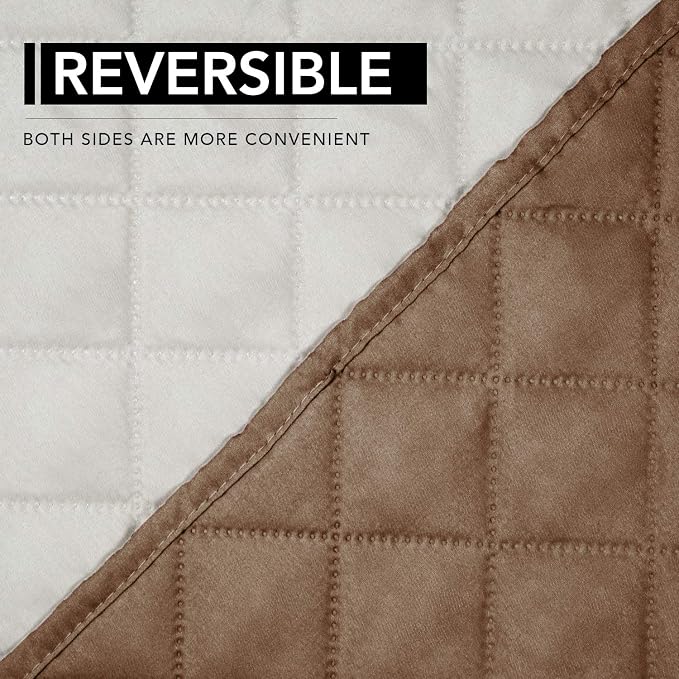 Easy-Going Reversible Couch Cover, Oversized Recliner, Camel/Ivory | Machine Washable Slipcover For Dogs, Water Resistant Furniture Mat For Living Room, Non-Slip Sofa Cover, Pet Friendly