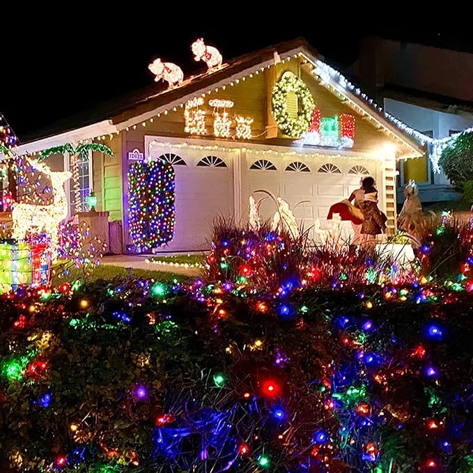 TW SHINE Christmas String Lights, 20FT 100 Count Incandescent White Wire Christmas Mini Lights, Waterproof Xmas String Lights for Outdoor Indoor Home Party Yard Decorations, Multi-Colored