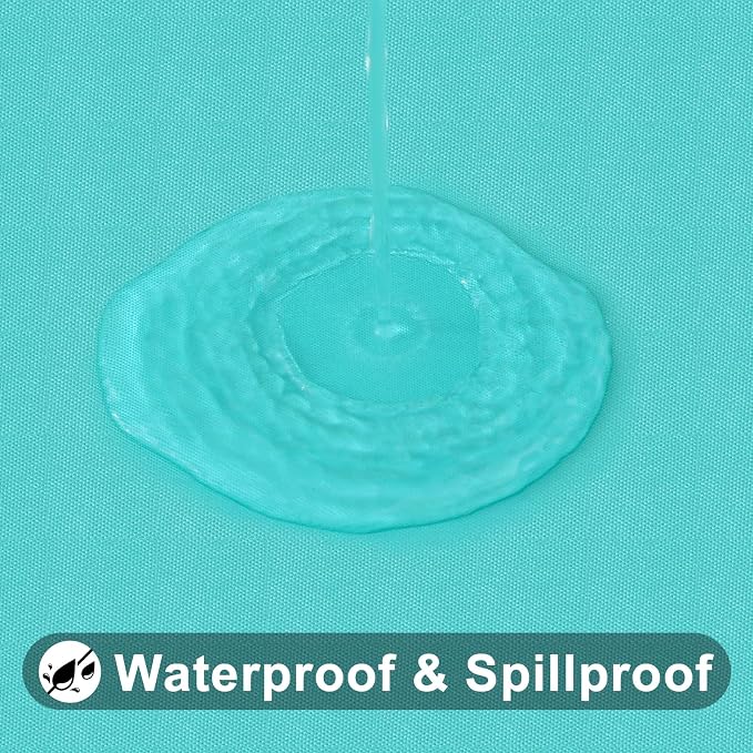 Smiry Rectangle Tablecloth, Elastic Fitted Flannel Backed Vinyl Tablecloths for 4ft Folding Tables, Waterproof Wipeable Table Covers for Indoor, Outdoor, Picnic and Camping (Teal, 24"x48")
