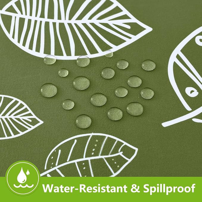 Smiry Spandex Fitted Tablecloth for 4 Foot Rectangle Tables, Washable Picnic Table Cover with Elastic, Stretch Reusable Table Cloth for Outdoor, Camping, Dining & Kitchen (Line Leaf, 24"x48")