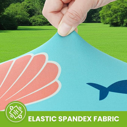 Smiry Spandex Fitted Tablecloth for 6 Foot Rectangle Tables, Washable Picnic Table Cover with Elastic, Stretch Reusable Table Cloth for Outdoor, Camping, Dining & Kitchen (Conch, 30"x72")