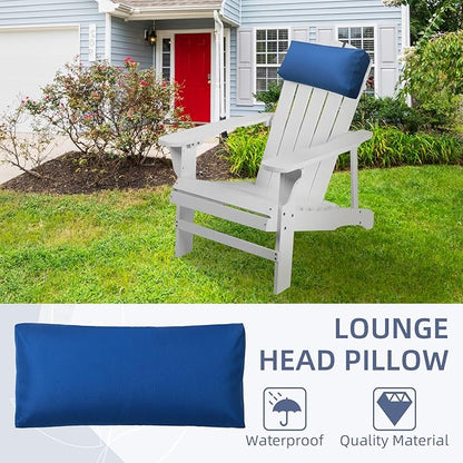 Chaise Lounge Head Pillow, 2 Pack Outdoor Lounge Chair Pillows with Adjustable Strap Longue Head Pillow Headrest Pillows for Patio Backyard Beach Pool Garden Recliner(Royal Blue)