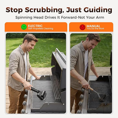 Leebein Electric Grill Brush for Outdoor, 2026 TikTok BBQ Grill Cleaner with 3 Heads, 3-Speed & Angle Adjust Cordless Rotary Grill Brush, 150Mins Runtime Grill Cleaning Brush for Barbecue Grates