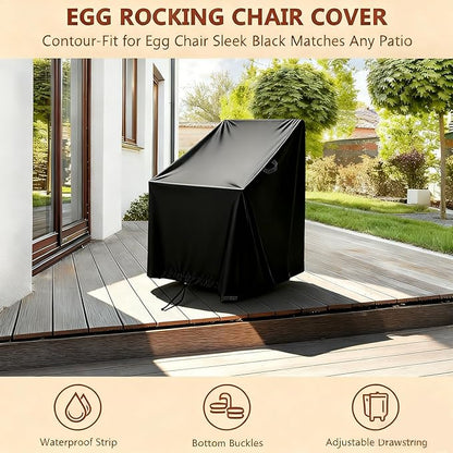 High Back Patio Chair Cover,Waterproof Covers for Stackable Dining Chairs,Outdoor Patio Furniture Seating Set Shield (28"W x 36"D x 45"H,1-Pc)