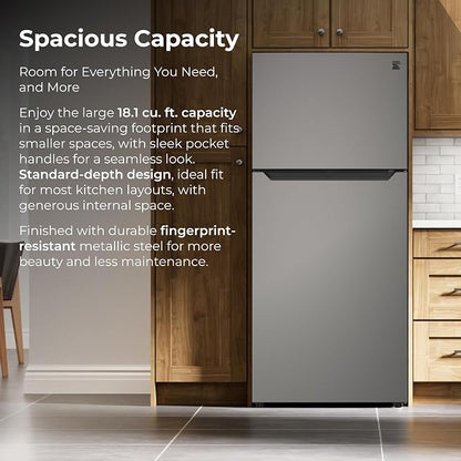Kenmore 18.1 cu. ft. 30" Wide Top Mount Refrigerator - FPR Metallic Steel