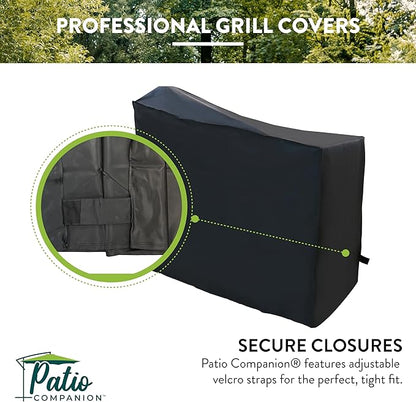 Patio Companion Professional, 52" Black Smoker Cover, 5-Year Warranty, Heavy-Grade, UV Blocking, Weather Resistant, Grill Cover for Traeger, Pit Boss.