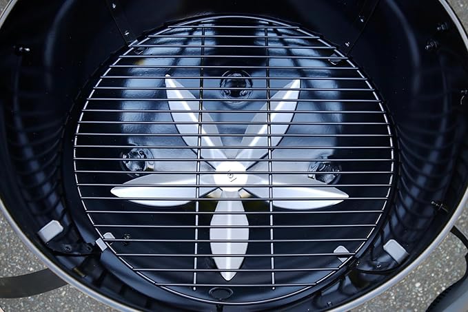 "Slow 'N Sear SnS Grills Black Edition 22"" Charcoal Kettle Grill, Porcelain Enamel, with Deluxe Insert and EasySpin Grate"
