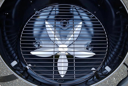 "Slow 'N Sear SnS Grills Black Edition 22"" Charcoal Kettle Grill, Porcelain Enamel, with Deluxe Insert and EasySpin Grate"