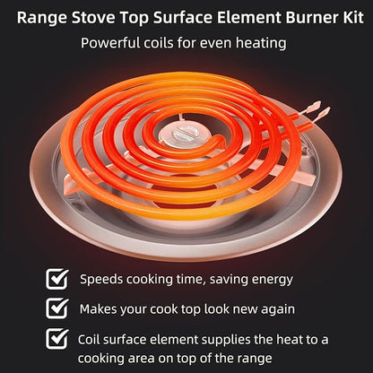 WB31T10010 WB31T10011 Chrome Drip Pans and WB30M1 WB30M2 Electric Stove Burners Replacement for G.E Hot-point Stove, 6" & 8” Drip Pans and Stove Burner Element Set by Fetechmate - 1 Year