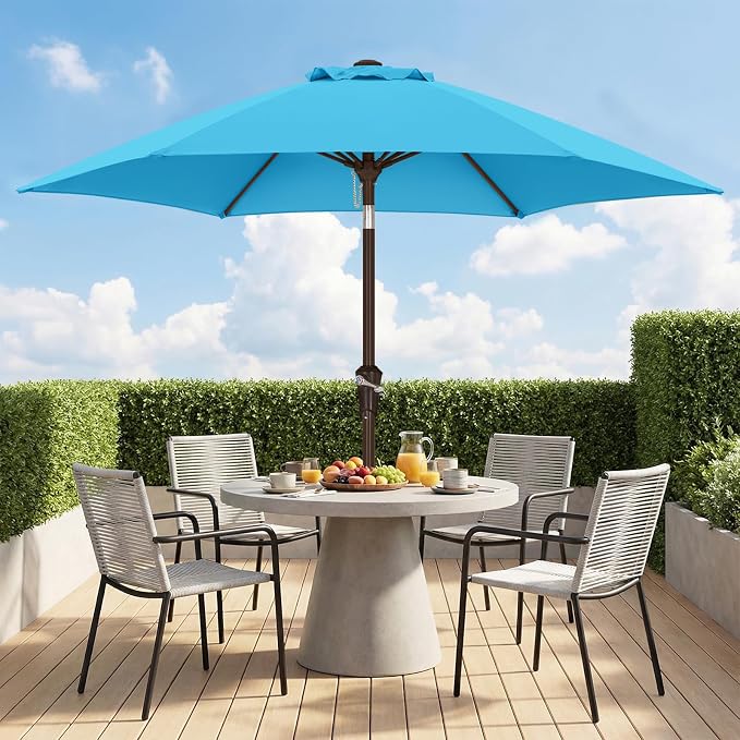 ABCCANOPY 7.5FT Patio Umbrella Outdoor 6 RibsTable Umbrella | Fade & UV Resistant Fabric,6 Fiberglass Ribs,Smooth Crank System,Wind Resistance,Great for Patio,Backyard,Garden,Deck