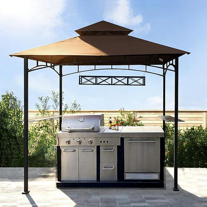 SCOCANOPY Grill Replacement Canopy BBQ Gazebo Top Compatible with Aldi Gardenline Belavi Shoprite Grill Gazebo,for Model Number: 43472,812576,822694,31937-17,21581,(Brown)