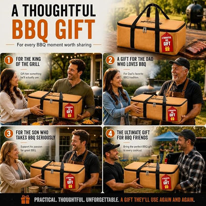 21" BBQ Blanket for Resting Meat,Leak-Proof Insulated Meat Resting Bag,Portable BBQ Resting Bag for Brisket/Beef/Pork Shoulder/Turkey,Barbecue Tool Gifts for Men (Tan)