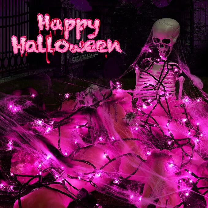 Toodour Purple Halloween Lights, 12.5ft 50 Count Incandescent String Lights | UL Certified Connectable Mini Bulbs Purple Lights for Home, Garden, Porch, Yard, Patio, Party, Indoor Halloween Decoration