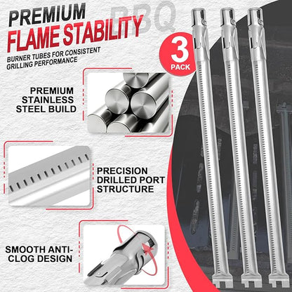 Genesis 300 310 Grill Parts Kit for Weber Genesis E330 E310 S310 E320 S330 S320 EP330 EP310 Parts, Genesis Burner Tube 7621 Flavorizer Bars Heat Deflector Porcelain Steel Grill Parts, 7622 62752