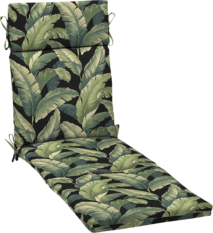 Arden Outdoor Chaise Cushion, 21 in x 72 in, Weather-Proof, Rain-Proof, Fade Resistant Patio Cushion for Chaise Lounger Onyx Cebu | Lounge Cushion, Weather-Proof, Rain-Proof, Fade Resistant for Chaise Lounger, Mold and Mildew Resistant