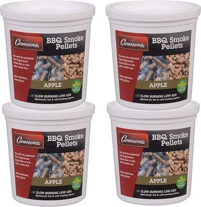 Camerons Smoking Wood Pellets (Apple, 4 Pints)- Kiln Dried BBQ Pellets - 100% All Natural Barbecue Wood for Smoker Grill, Pellet Grill & Fire Pit - Infuse Smokey Flavor in Food - Grilling Gift for Dad