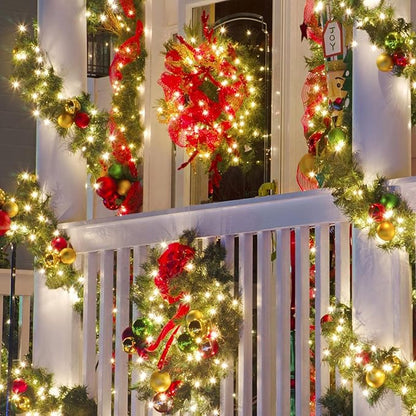 Battery Operated String Lights - 4 Pack Total 66ft 200 LEDs Warm White Christnas Lights with Timer, 8 Modes Waterproof Twinkle Lights for Indoor Outdoor Xmas Tree Wreath Party Holiday Decorations
