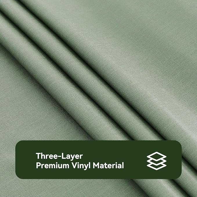 Romanstile 100% Waterproof PVC Tablecloth Square, Oil Spill Proof Stain Resistant Vinyl Table Cloth, Wipe Clean Plastic Table Covers for Kitchen/Dining/Parties - 54 x 54 Inch, Sage Green