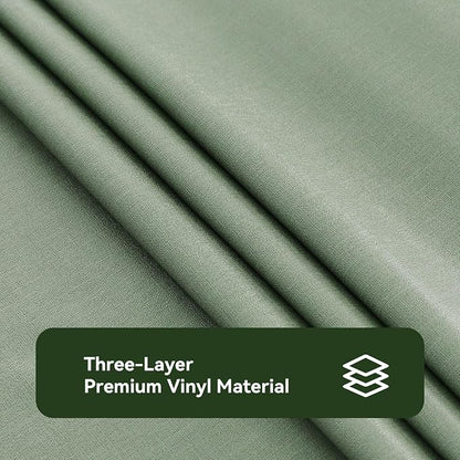 Romanstile 100% Waterproof PVC Tablecloth Square, Oil Spill Proof Stain Resistant Vinyl Table Cloth, Wipe Clean Plastic Table Covers for Kitchen/Dining/Parties - 54 x 54 Inch, Sage Green
