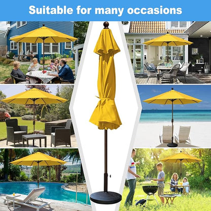 Eurmax USA 10-Year-Non-Fading 10FT Outdoor Patio Market Umbrella,UPF50+ UV Resistant Sun Shade,Heavy Duty Commercial Grade,Crank Lift Design,Windproof Vented Top for Garden,Pool,Deck,Sunflower Yellow