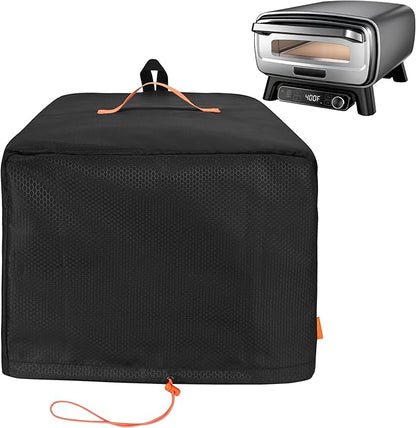 CROTIRAD Waterproof Dust Cover for Ninja Pizza Oven MO201 Series, Accessories for Ninja Woodfire Outdoor Pizza Oven with Drawstrings, UV-Resistant, Elastic Band, Hang Strap, Black
