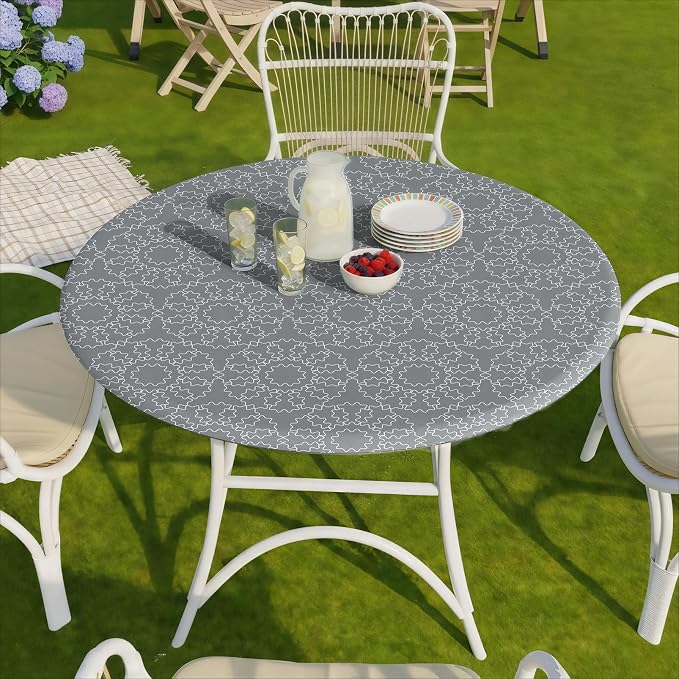 opstellen Fitted Round Tableclothes Drawstring Water Proof Table Cloth Polyester Indoor Outdoor Circular Covers for 36-44in Table New Apartment Home House Needs Gift Campers Patio Picnic Camping Finds