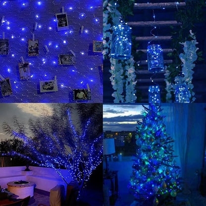 66FT 200 LED Fairy Lights Plug in, 8 Modes Twinkle Lights Blue | Waterproof String Lights Outdoor Indoor, Memory, Timer, Copper Wire, Christmas Lights for Bedroom Garden Party Holiday Decor