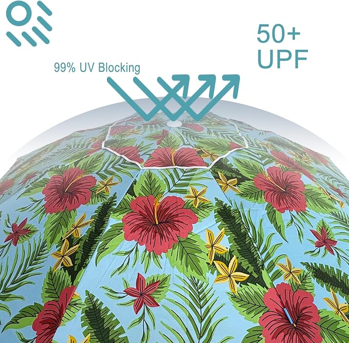 LOTTAFUN Portable Beach Umbrella 6ft – Lightweight Adjustable Outdoor Patio and Beach Umbrella Sun Shade with Sand Anchor & Carry Bag, Outdoor Folding no Tilt The sand needs to exceed the spiral 6inch