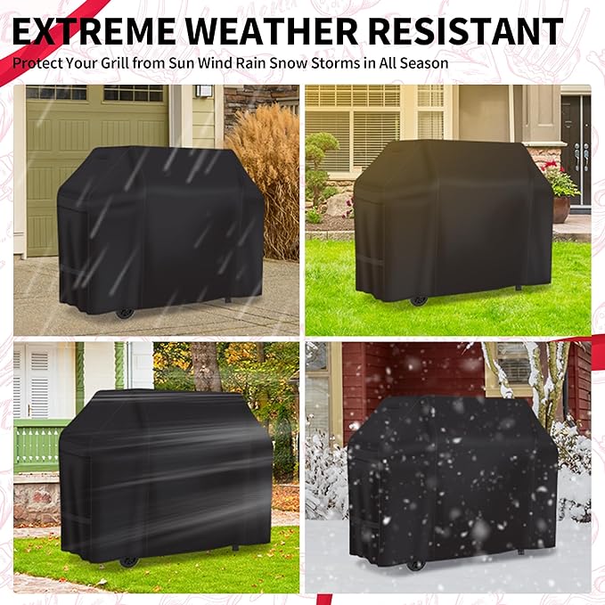 NEXCOVER 65 Inch Grill Cover - 600D Heavy Duty Waterproof and Weather Resistant BBQ Cover for Weber, Char Broil, Nexgrill - Fade Resistant, Black