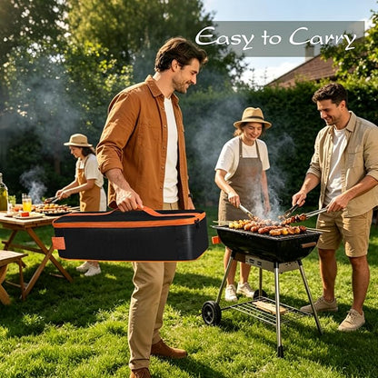 Grill Utensil Storage Bag, Large Capacity Grill Tool Storage Bag, Griddle Accessories Compatible with Blackstone, Perfect for Outdoor Grilling Accessory Storage (20", Black, Flip-Top)