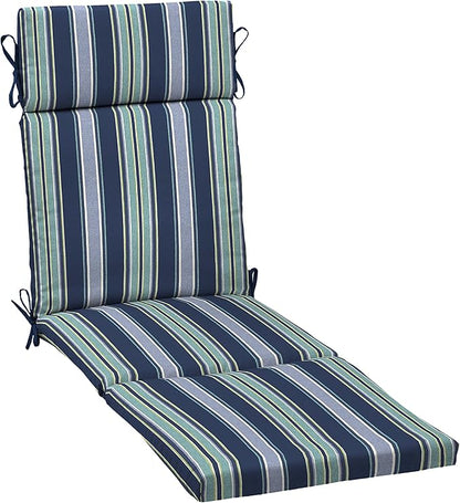 Arden Outdoor Chaise Cushion, 21x72, Blue Stripe