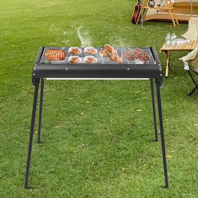 Portable Charcoal Grill with Carry Bag, Free Standing Portable Barbecue Grill, Outdoor BBQ Grill, Portable BBQ Griddle for Outdoor Activities
