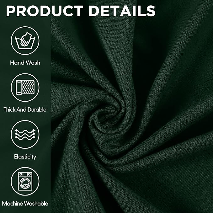 Peryiter 3 Pcs Couch and Loveseat Sofa Covers,Dark Green,Milk Silk | Armchair Covers for Living Room, Sofa Cushion Slipcover, Furniture Protector, Polyester and Spandex, Washable