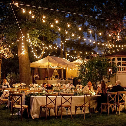 Zuske Outdoor String Lights, 25FT Patio Lights with 13 Shatterproof G40 Globe Bulb(1 Spare), Waterproof Connectable Dimmable LED Hanging Lights for Outside Backyard Porch Balcony Gazebo, 2700K