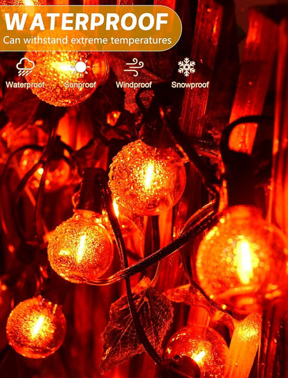 SUNSGNE G40 LED Orange Halloween String Lights Outdoor, 25 Feet Orange String Lights with 25 Count Bulbs for Halloween Thanksgiving Indoor Outdoor Party Festival Haunted House Decor