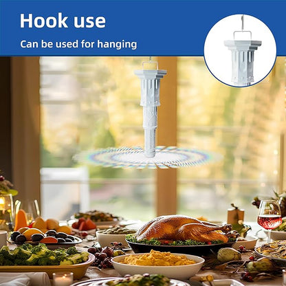 4pcs Fly Fans for Tables, Repellent Fan to Keep Flies Away, Portable Deterrent Spinner for Picnic, Restaurant, Party, Home, BBQ (White)