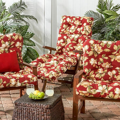 Greendale Home Fashions 72 x 22-inch Outdoor Chaise Lounge Cushion, Tuscan Floral