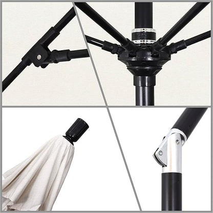 California Umbrella 9' Round Aluminum Pole Fiberglass Rib Market Umbrella
