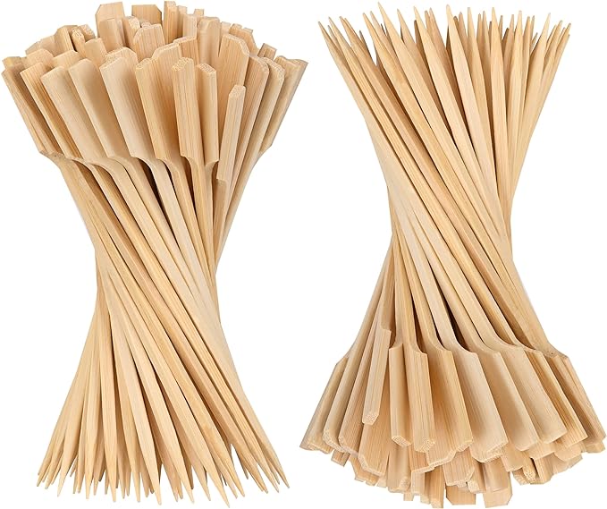 3.5 Inch Bamboo Skewers, 300 PCS Bamboo Paddle Wood Picks, Toothpicks for Appetizers, Cocktail Picks for Drinks, Food Picks, BBQ, Sandwich, Barbecue Snacks.
