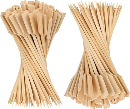 3.5 Inch Bamboo Skewers, 300 PCS Bamboo Paddle Wood Picks, Toothpicks for Appetizers, Cocktail Picks for Drinks, Food Picks, BBQ, Sandwich, Barbecue Snacks.