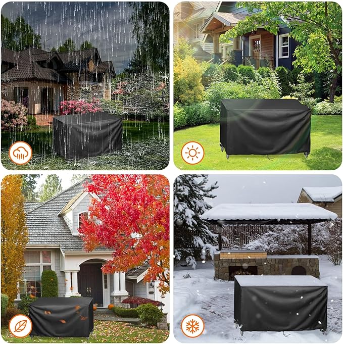 Outdoor Prep Table Cover,46 inch Waterproof Outdoor Grill Cart Cover Pizza Oven Table Cover,Patio Rectangle Furniture Cover - 46 x 23 x 32 Inch